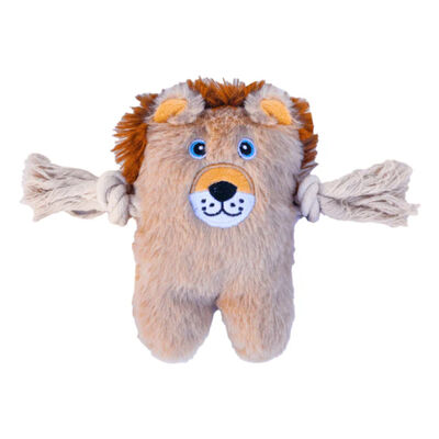 Patchwork Pet Lion Greybar Dog Toy for Small Dogs, 6-in