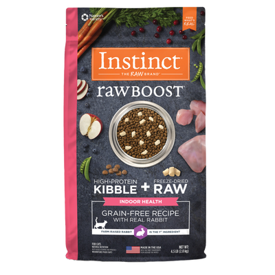 Instinct Raw Boost Indoor Health Rabbit Dry Cat Food, 4.5-lb