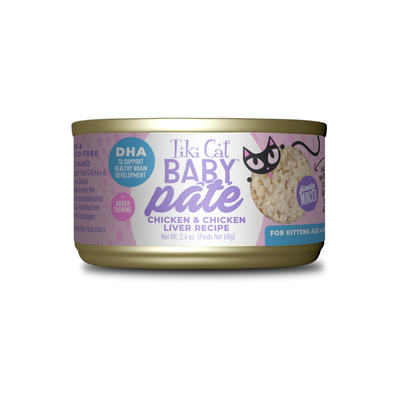 Tiki Cat Baby Thrive Wet Cat Food Chicken & Chicken Liver Can, 2.4-oz
