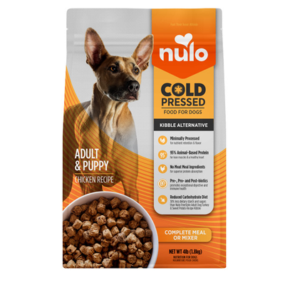 Nulo Cold Pressed Chicken Recipe Grain-Free Puppy & Adult Dry Dog Food, 4LB Bag