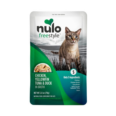 Nulo FreeStyle Cat Chicken, Yellowfin Tuna & Duck in Broth Pouch, 2.8-oz