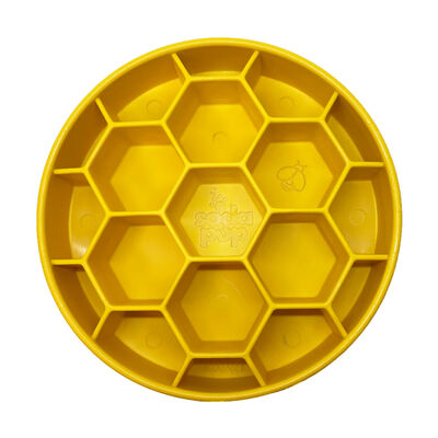 Sodapup Honeycomb Enrichment Deep Slow Feeder Bowl, Yellow