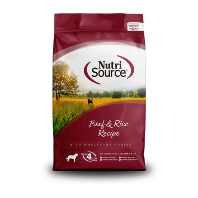 NutriSource Beef & Rice Dog Dry Food, 5-lb