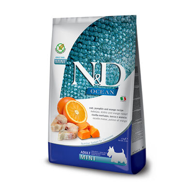 Farmina N&D Ocean Cod, Pumpkin & Orange Adult Mini Dry Dog Food, 5.5-lb