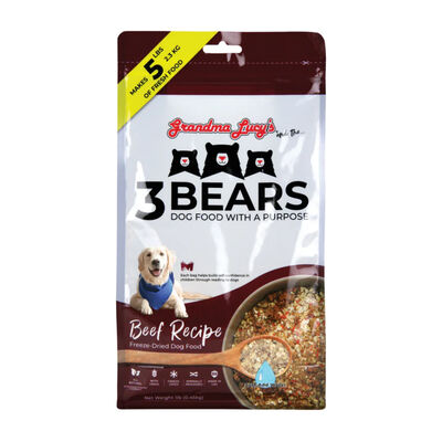 Grandma Lucy's 3 Bears Beef Freeze-Dried Dog Food, 1-lb