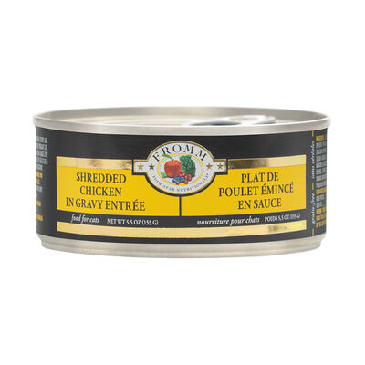 Fromm Four-Star Shredded Chicken in Gravy Entrée for Cats Can, 3-oz