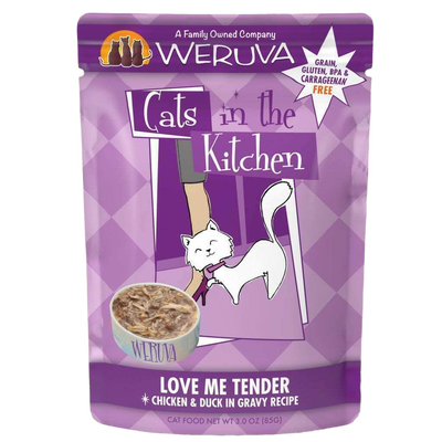 Weruva Cats In The Kitchen, Love Me Tender With Chicken & Duck In Gravy Cat Food, 3-oz Pouch