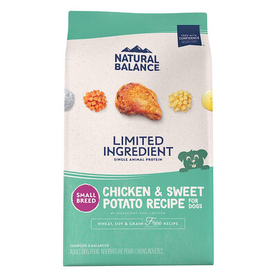 Natural Balance Limited Ingredient Grain Free Chicken & Sweet Potato Small Breed Recipe Dog Dry Food Bag, 4-lb