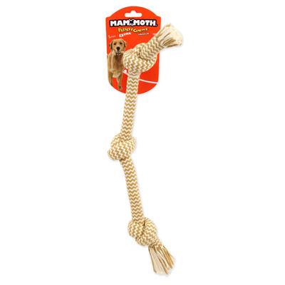 Mammoth Medium Peanut Butter 3-Knot Rope Dog Toy, 20-in