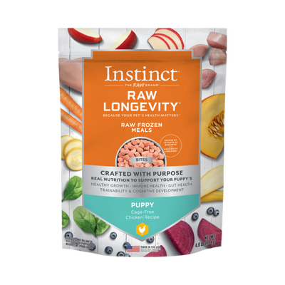 Frozen - Instinct Raw Longevity Raw Frozen Meals Cage-Free Chicken Recipe For Puppies, 4-lb