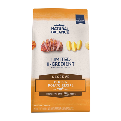 Natural Balance Limited Ingredient Reserve Grain-Free Duck & Potato Recipe Dry Dog Food, 22-lb