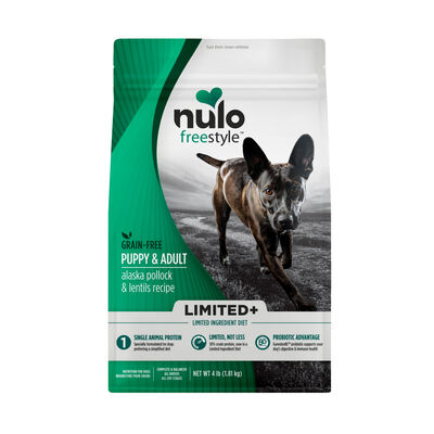 Nulo FreeStyle Puppy & Adult Dog Limited+ Grain-Free Alaska Pollock & Lentils Bag, 4-lb