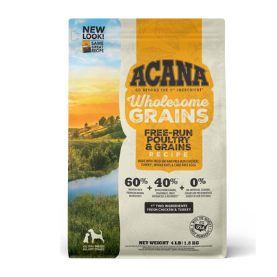 ACANA Wholesome Grains Free-Run Poultry + Grains, 4-lb