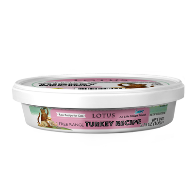 Frozen Lotus Raw Free-Range Turkey Recipe For Cats, 3.5-oz