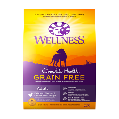 Wellness Complete Health Natural Grain Free Dry Dog Food, Chicken, 12-lb