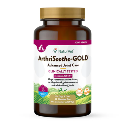 Naturvet Arthrisoothe-Gold For Dogs Joint Supplement, Level 3 Advanced Joint Support Time-Release For Dogs and Cats, 90-tablets