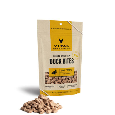 Vital Essentials Freeze-Dried Duck Bites Dog Treat, 2-oz