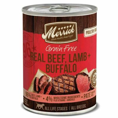 Merrick Grain Free 96% Real Beef Lamb Bison