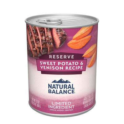 Natural Balance Limited Ingredient Reserve Sweet Potato & Venison Paté Recipe Dog Wet Can, 13-oz