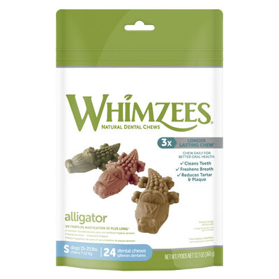 Whimzees Dog Alligator Natural Dental Chew, Small