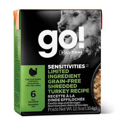 GO! SENSITIVITIES Limited Ingredient Grain Free Shredded Turkey Recipe for dogs 12.5oz