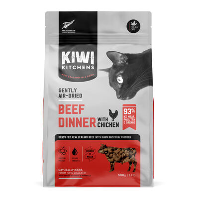 Kiwi Kitchens Gently Air-Dried Beef Dinner With Chicken Cat Food, 1.1-lb