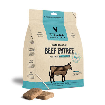Vital Essentials Freeze-Dried Beef Mini-Patties Dog Entree, 14-oz