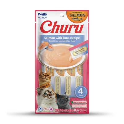 Churu Salmon with Tuna Recipe Cat Treats, 4-pk