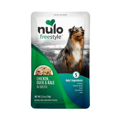 Nulo FreeStyle Dog Chicken, Duck, & Kale in Broth Pouch, 2.8-oz