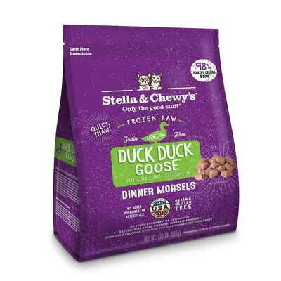 Frozen Stella & Chewy's Cat Frozen Raw, Duck Duck Goose Morsels , 1.25-lb