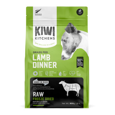 Kiwi Kitchens Raw Freeze Dried Lamb Dinner Dog Food, 2-lb