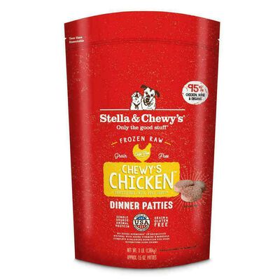 Frozen Stella & Chewy's Dog Frozen Raw, Chewy's Chicken Dinner Patties