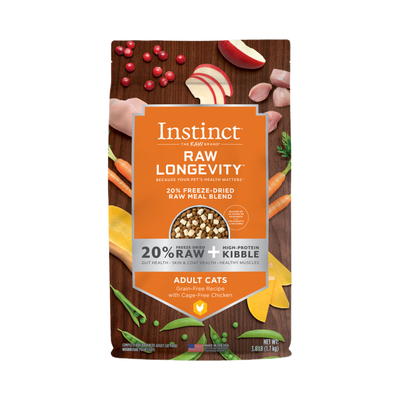 Instinct Raw Longevity Freeze-Dried Raw Meal Blend Grain-Free Recipe With Cage-Free Chicken For Cat