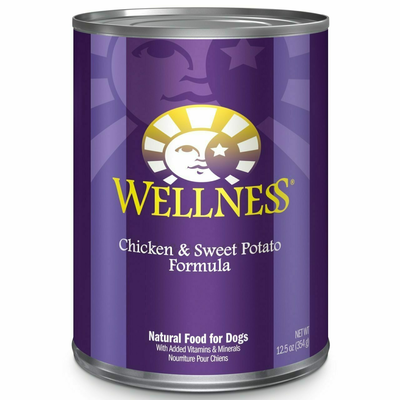 Wellness Complete Health Natural Wet Canned Dog Food, Chicken & Sweet Potato, 12.5-oz Can