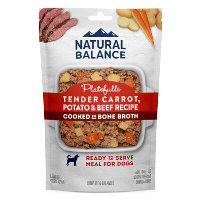 Natural Balance Platefulls Tender Carrot, Potato & Beef Recipe  Wet Dog Food, 9-oz