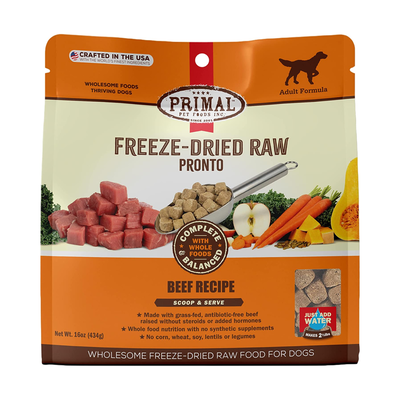 Primal Canine Freeze-Dried Raw Pronto Beef Recipe, 16-oz