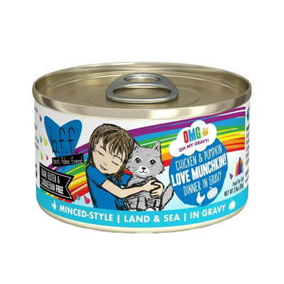 B.F.F. Omg - Best Feline Friend Oh My Gravy!, Love Munchkin! With Chicken & Pumpkin In Gravy Cat Food By Weruva