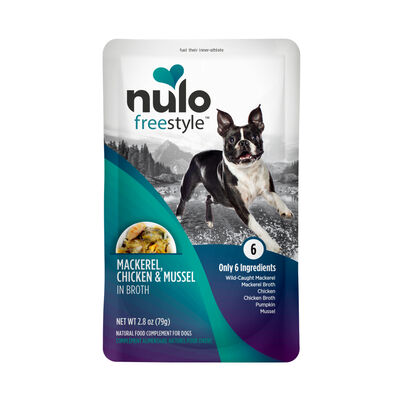 Nulo FreeStyle Dog Mackerel, Chicken, & Mussel in Broth Pouch, 2.8-oz