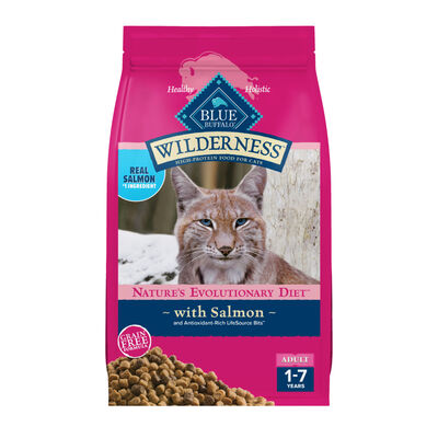 Blue Buffalo Wilderness High-Protein & Grain-Free Natural Salmon Adult Dry Cat Food, 5-lb