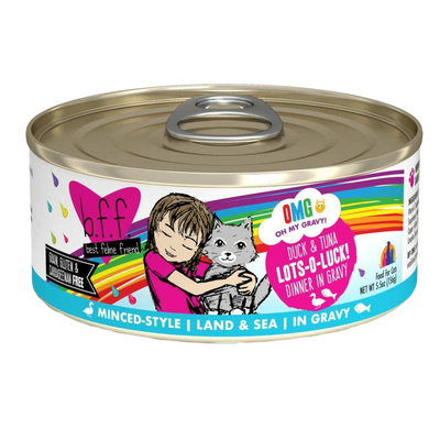 B.F.F. Omg - Best Feline Friend Oh My Gravy!, Lots-O-Luck! With Duck & Tuna In Gravy Cat Food By Weruva, 5.5-oz Can
