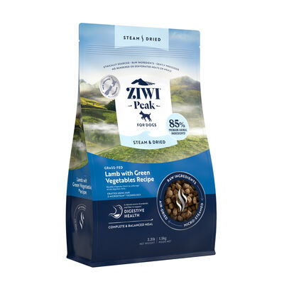 Ziwi Peak Steam & Dried Lamb with Green Vegetables Recipe Dog Food, 3.3-lb