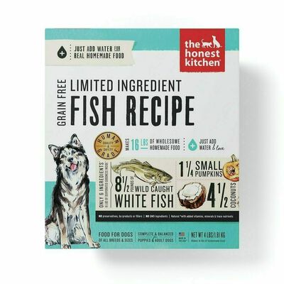 The Honest Kitchen Limited Ingredient Diet Fish Recipe Grain-Free Dehydrated Dog Food