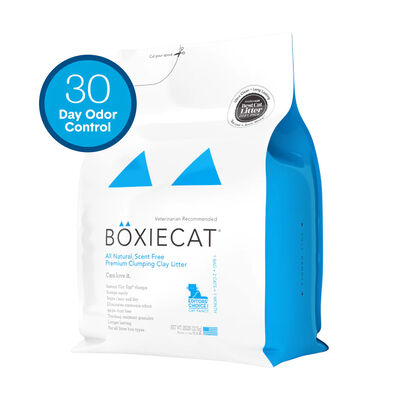 Boxie Cat Unscented 30 Day Odor Control Clumping Clay Cat Litter, 28-lb