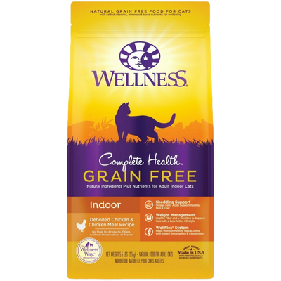 Wellness Complete Health Grain Free Natural Dry Cat Food, Indoor Chicken Recipe