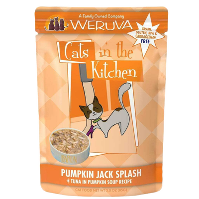 Weruva Cats In The Kitchen, Pumpkin Jack Splash With Tuna In Pumpkin Soup Cat Food, 3-oz Pouch