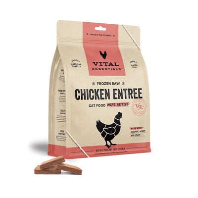 Vital Essentials Frozen Raw Chicken Entree Mini Patties Cat Food, 28-oz