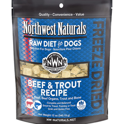 Freeze Dried Beef/Trout Nuggs 12-oz