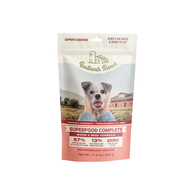 Badlands Ranch Air- Dried Grain- Free Superfood Complete Bison & Beef Formula, 11.5-oz