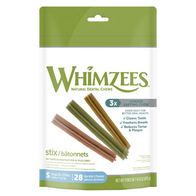 Whimzees Dog Stix Natural Dental Chews, Small