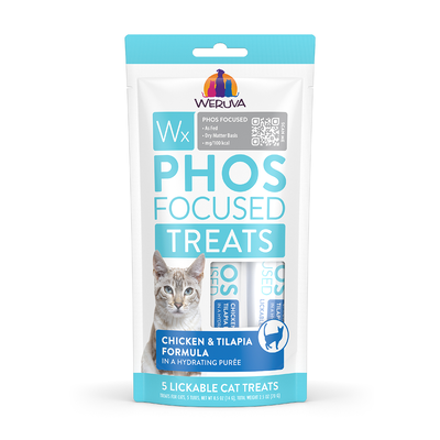 Weruva Wx Phos Focused Chicken & Tilapia Formula Lickable Cat Treats, Pack of 5, 0.5-oz